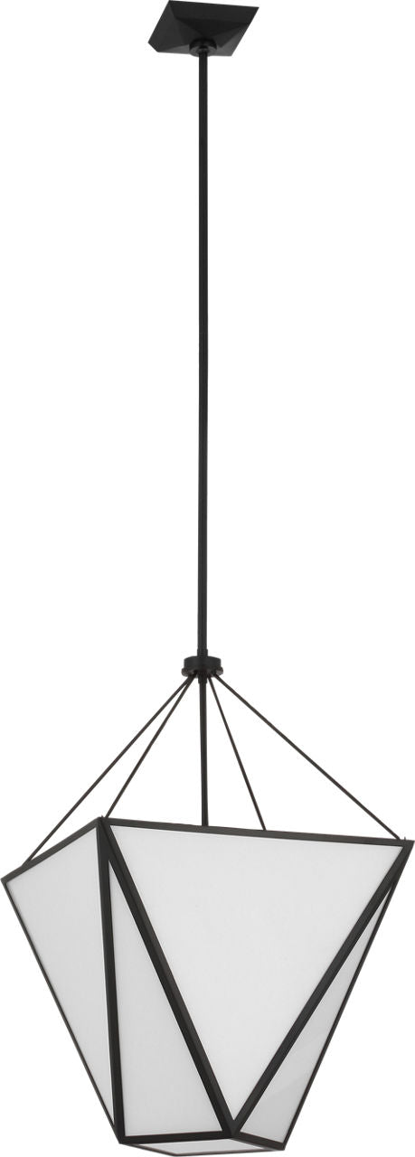 Lorino 17" Tapered Lantern | Modern Iron | White Glass