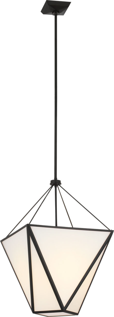 Lorino 17" Tapered Lantern | Modern Iron | White Glass