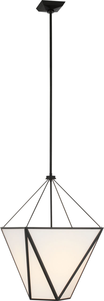 Lorino 17" Tapered Lantern | Modern Iron | White Glass