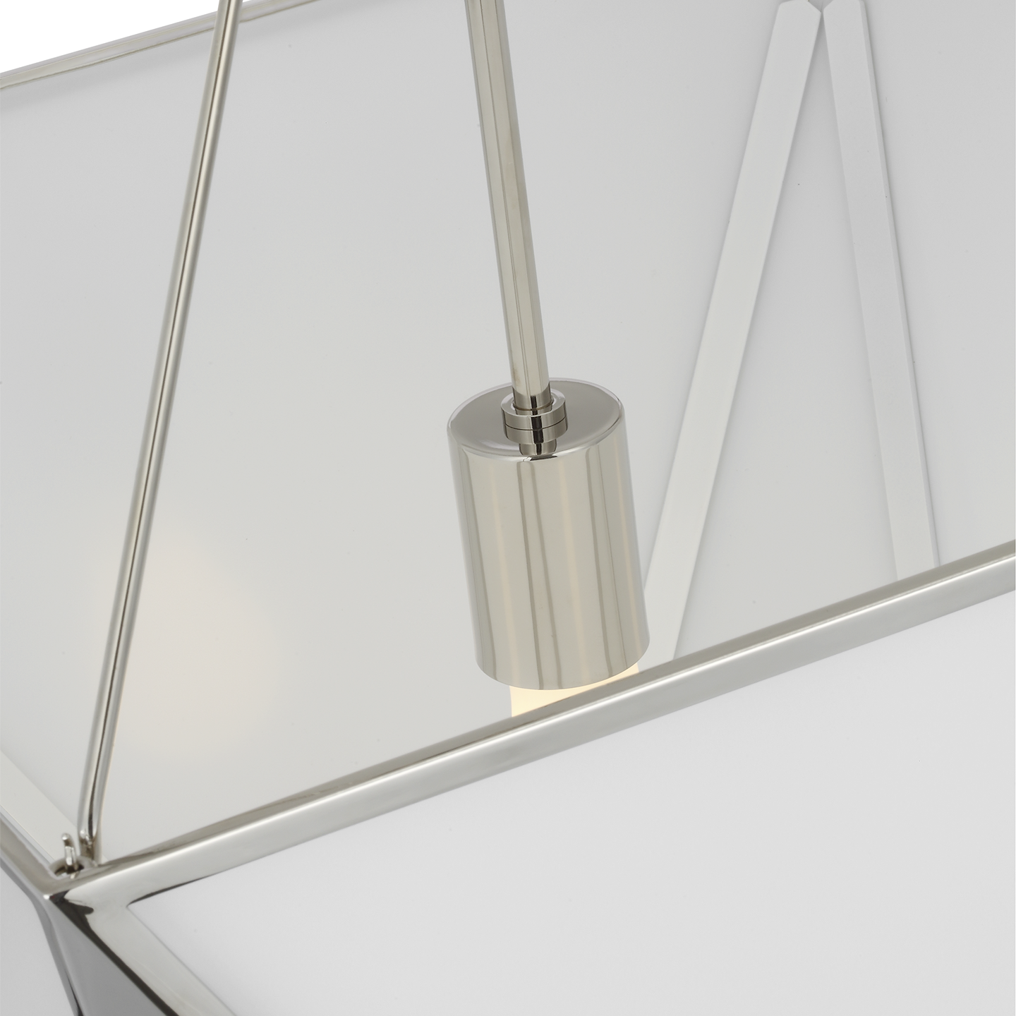 Lorino 17" Tapered Lantern | Polished Nickel | White Glass