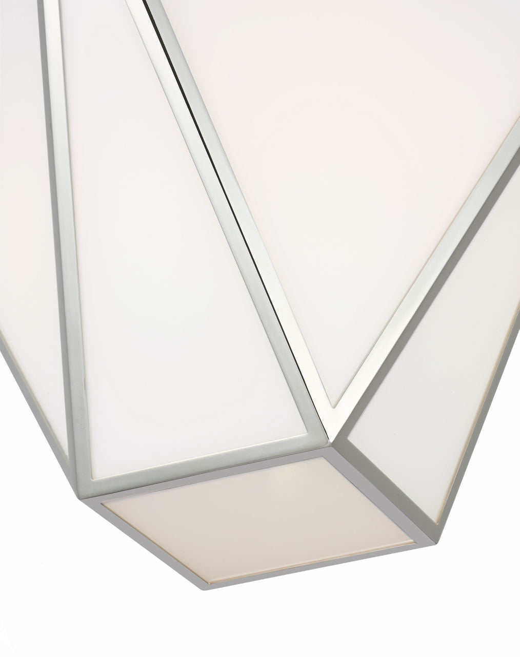 Lorino 17" Tapered Lantern | Polished Nickel | White Glass