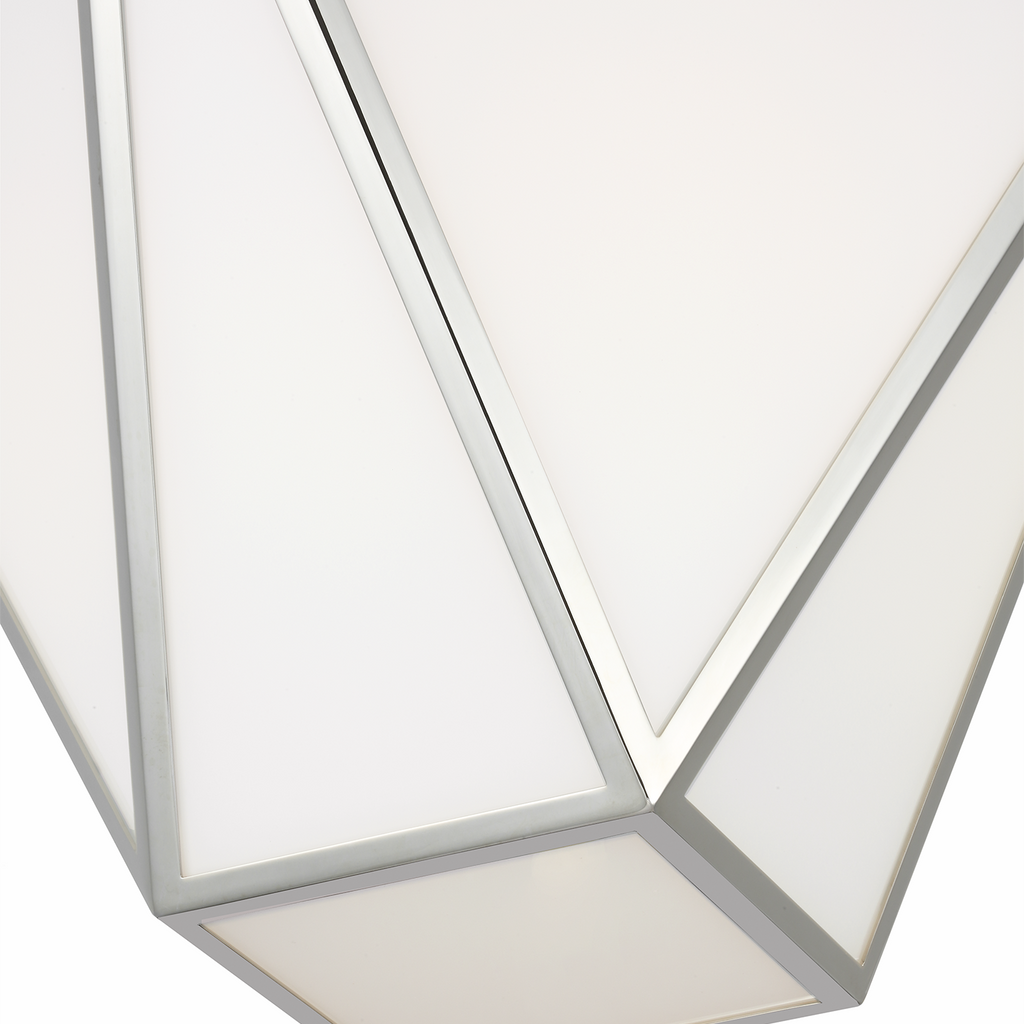 Lorino 17" Tapered Lantern | Polished Nickel | White Glass