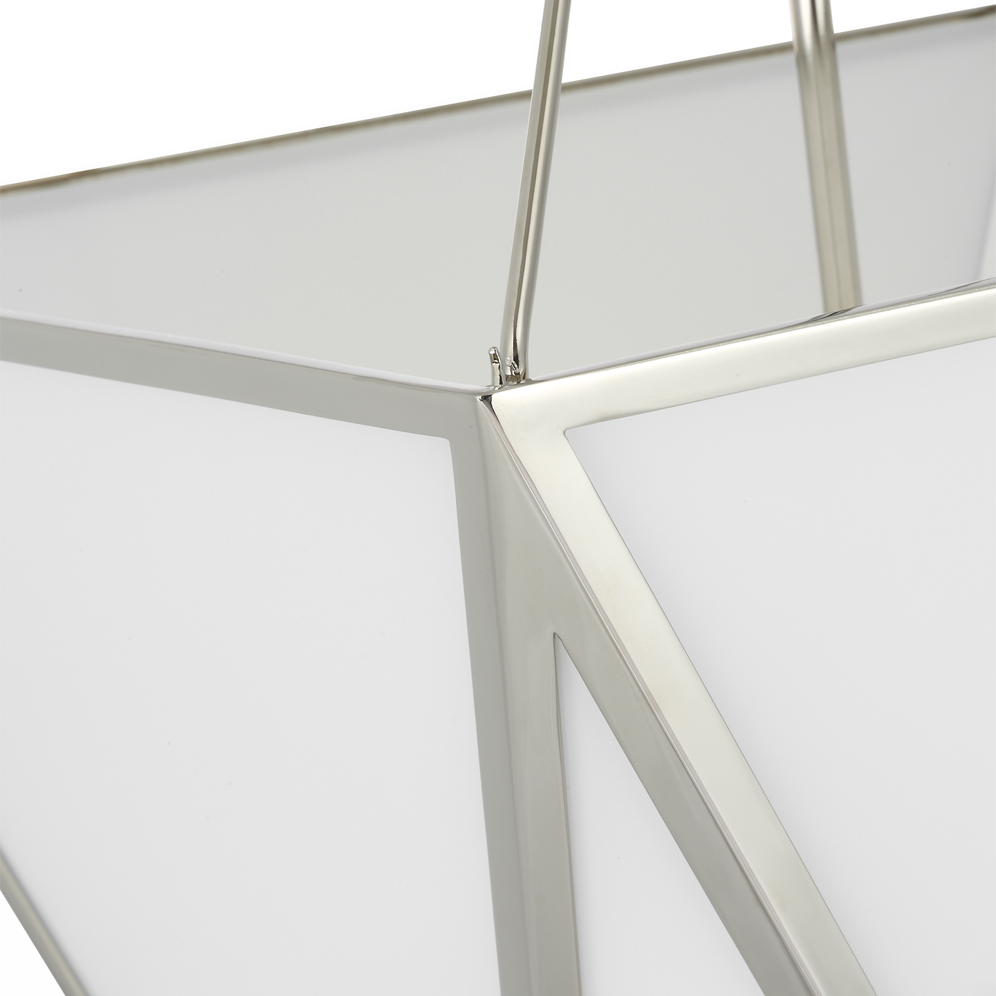 Lorino 17" Tapered Lantern | Polished Nickel | White Glass