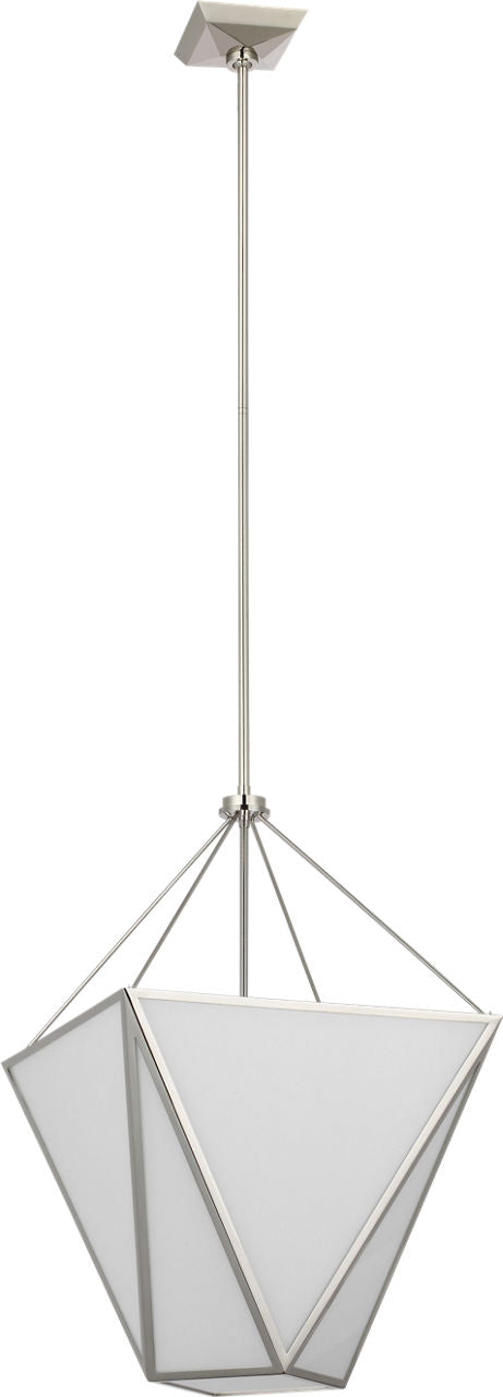 Lorino 17" Tapered Lantern | Polished Nickel | White Glass