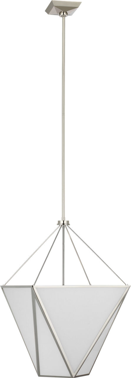 Lorino 17" Tapered Lantern | Polished Nickel | White Glass