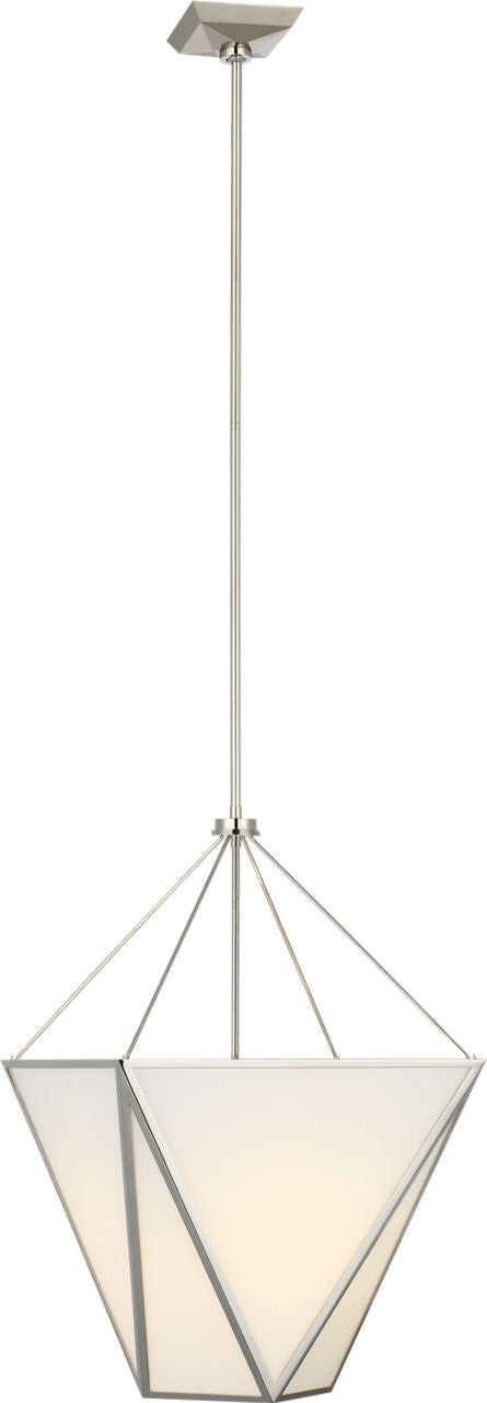 Lorino 17" Tapered Lantern | Polished Nickel | White Glass