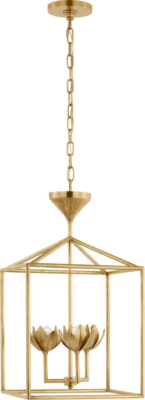 Alberto Small Open Cage Lantern | Antique-Burnished Brass