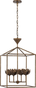 Alberto Medium Open Cage Lantern | Antique Bronze Leaf