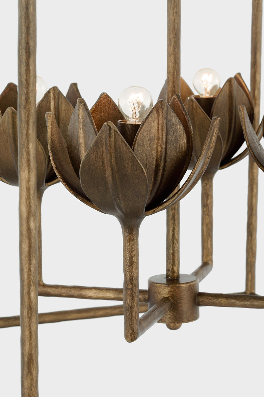 Alberto Medium Open Cage Lantern | Antique Bronze Leaf