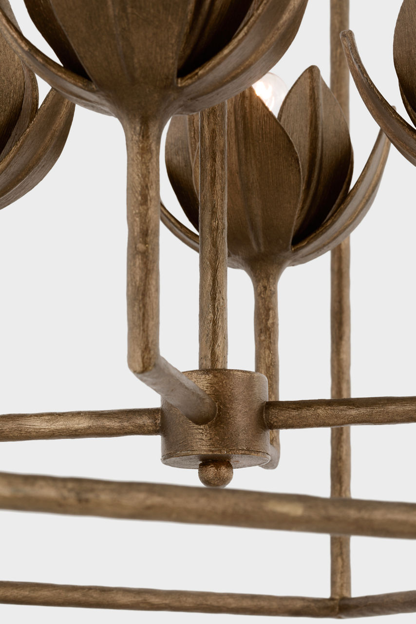 Alberto Medium Open Cage Lantern | Antique Bronze Leaf