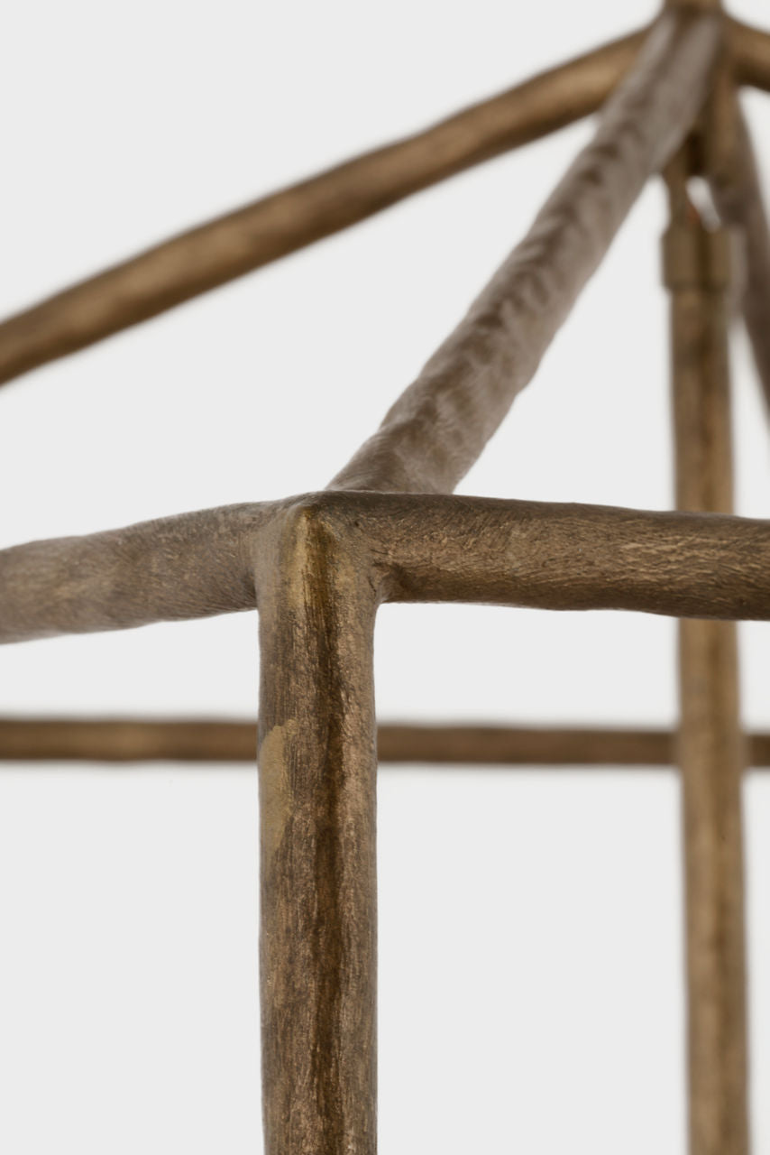 Alberto Medium Open Cage Lantern | Antique Bronze Leaf