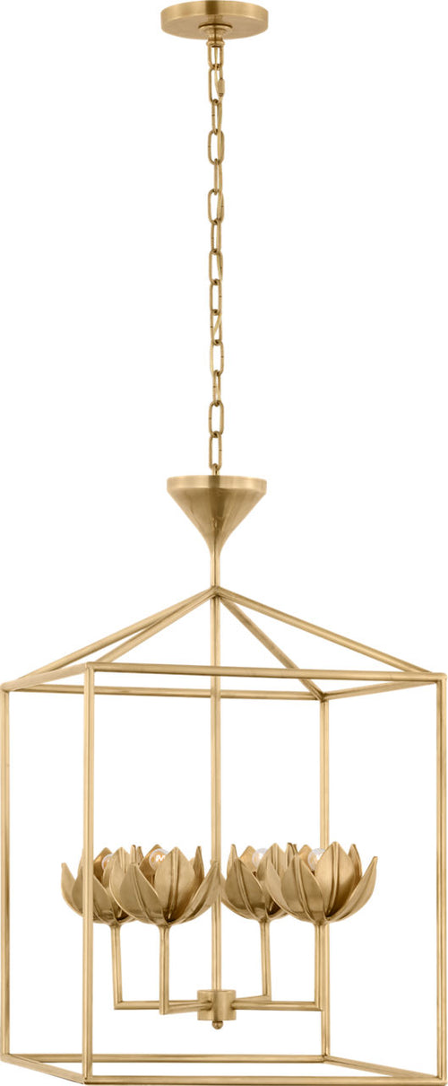 Alberto Medium Open Cage Lantern | Antique-Burnished Brass
