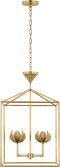 Alberto Medium Open Cage Lantern | Antique-Burnished Brass