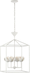 Alberto Medium Open Cage Lantern | Plaster White