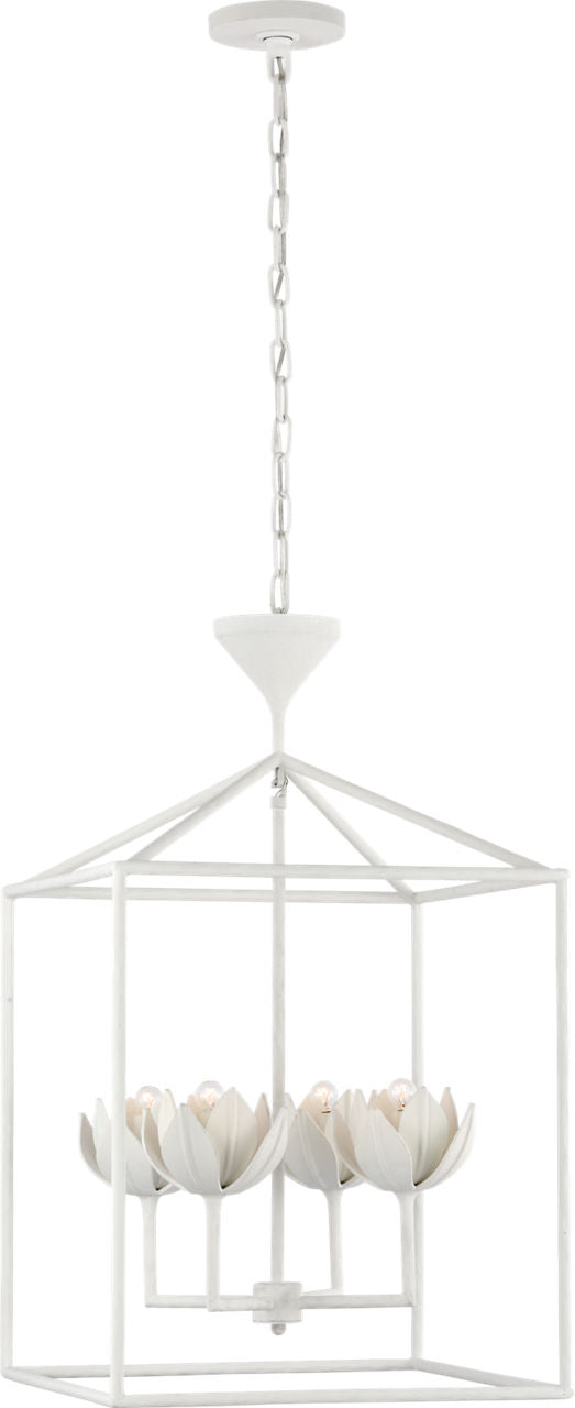 Alberto Medium Open Cage Lantern | Plaster White