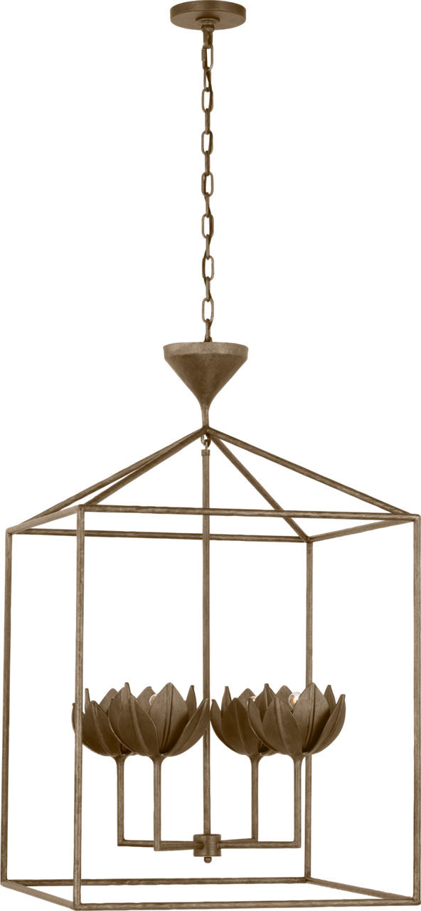 Alberto Large Open Cage Lantern | Antique-Burnished Brass