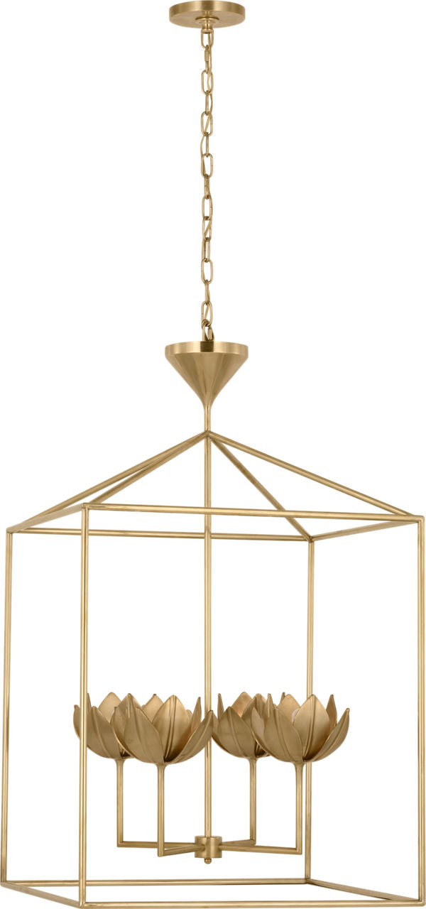 Alberto Large Open Cage Lantern | Antique-Burnished Brass