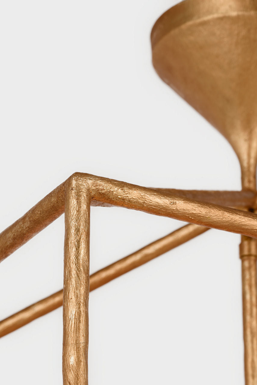 Alberto Large Open Cage Lantern | Antique Gold Leaf