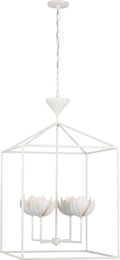 Alberto Large Open Cage Lantern | Plaster White