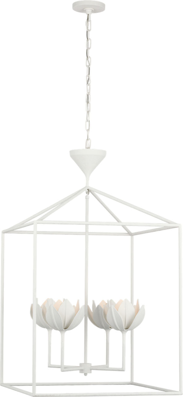 Alberto Large Open Cage Lantern | Plaster White