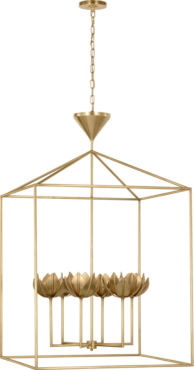 Alberto Extra Large Open Cage Lantern | Antique-Burnished Brass