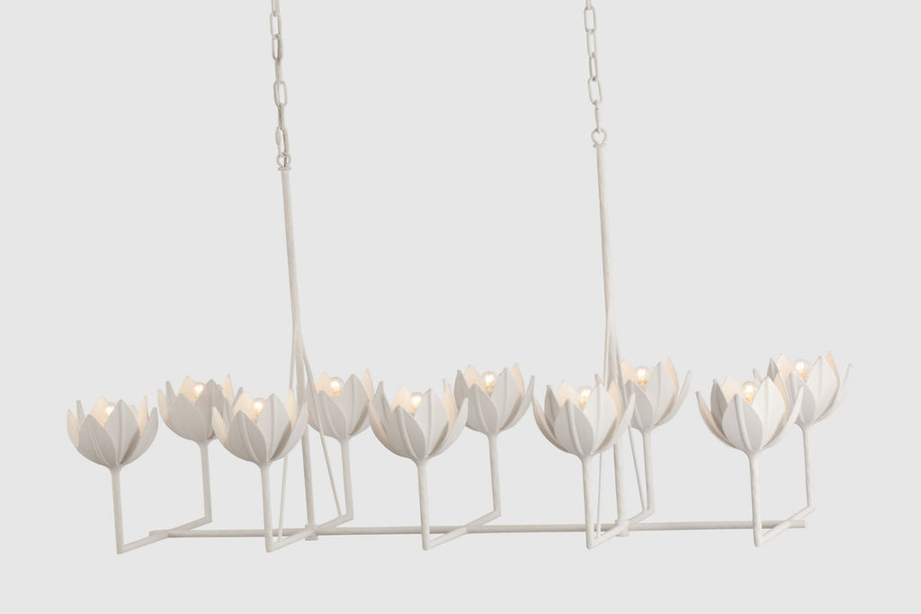 Alberto Large Linear Chandelier | Plaster White