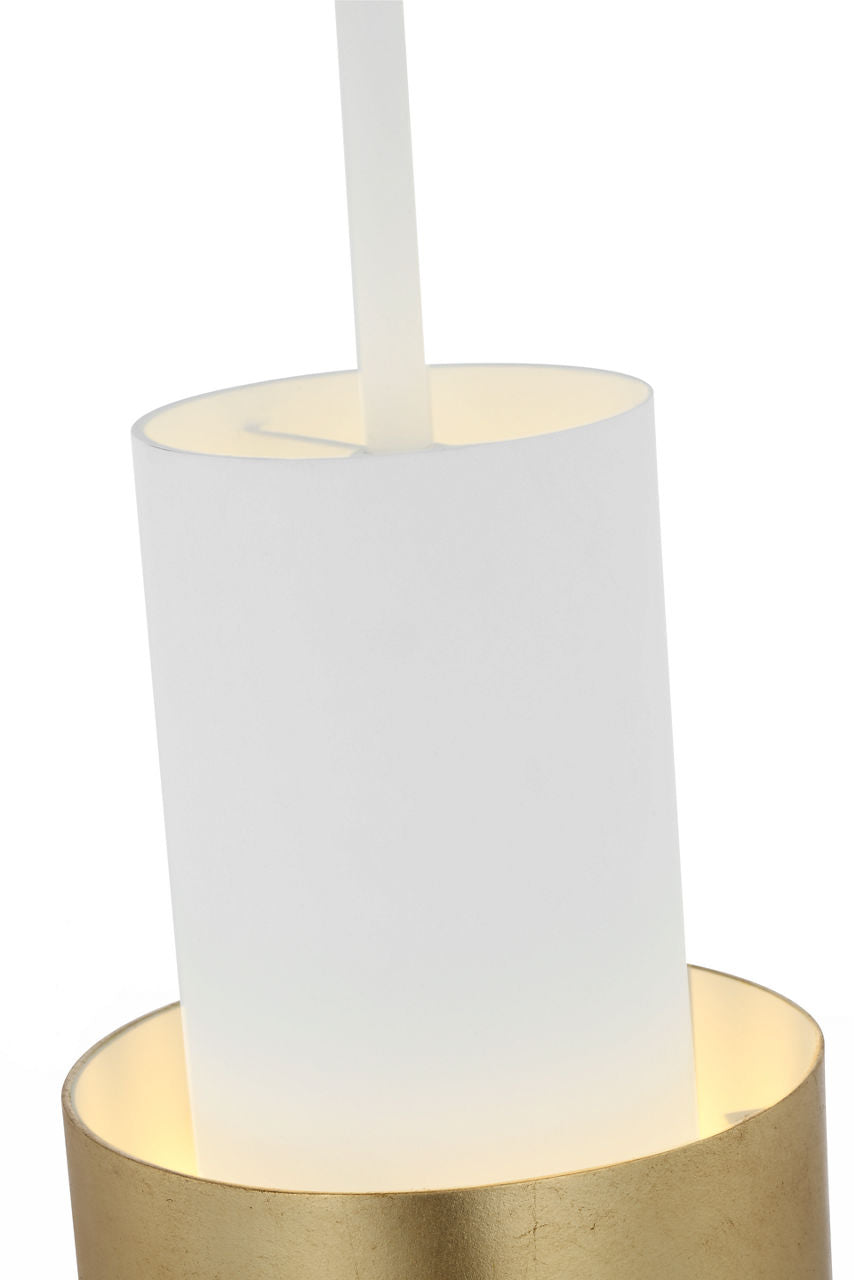 Chalmette 6" Layered Pendant | Plaster White and Gild