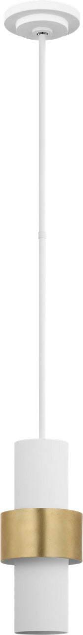 Chalmette 6" Layered Pendant | Plaster White and Gild