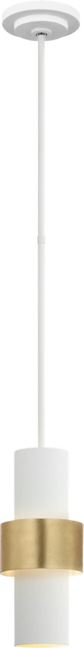 Chalmette 6" Layered Pendant | Plaster White and Gild