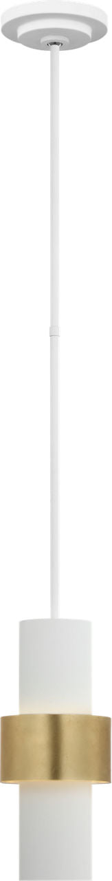 Chalmette 6" Layered Pendant | Plaster White and Gild