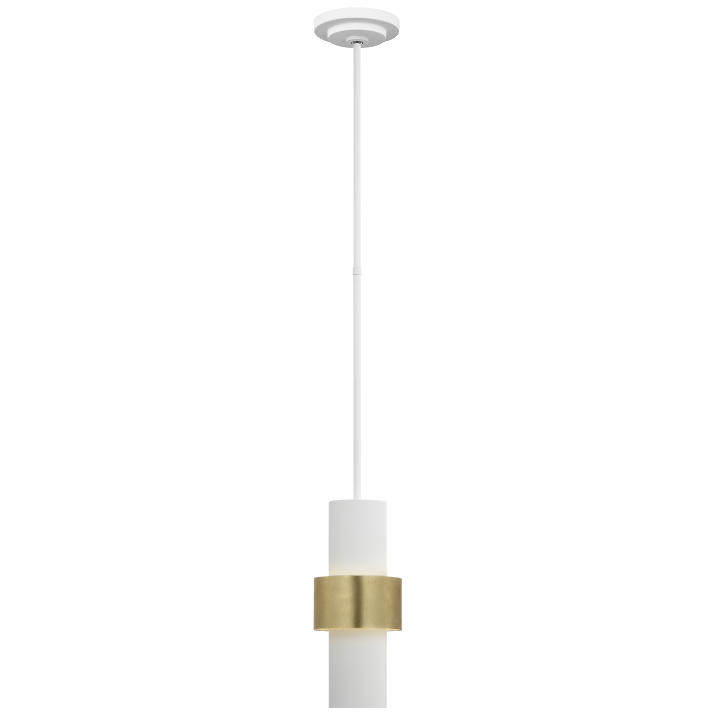 Chalmette 6" Layered Pendant | Plaster White and Gild