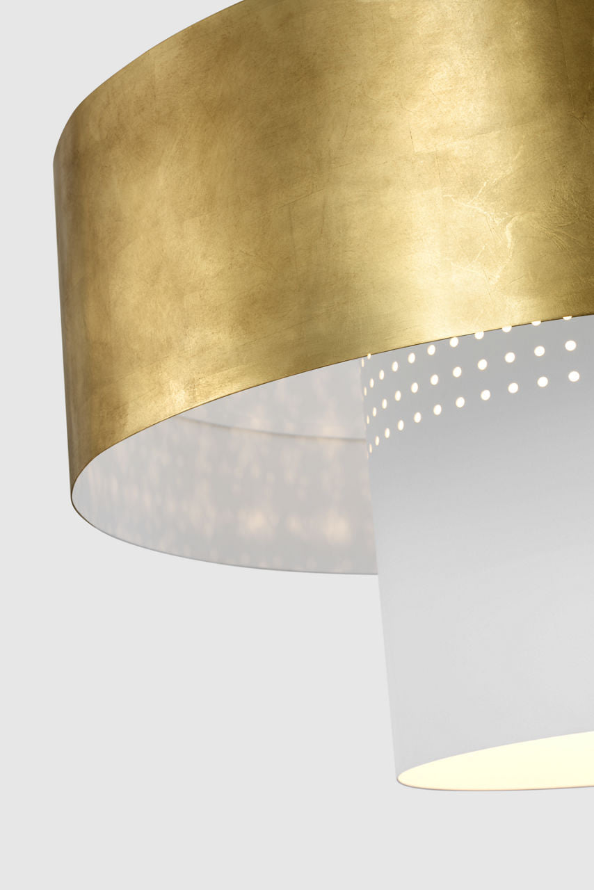 Chalmette 38" Layered Pendant | Plaster White and Gild