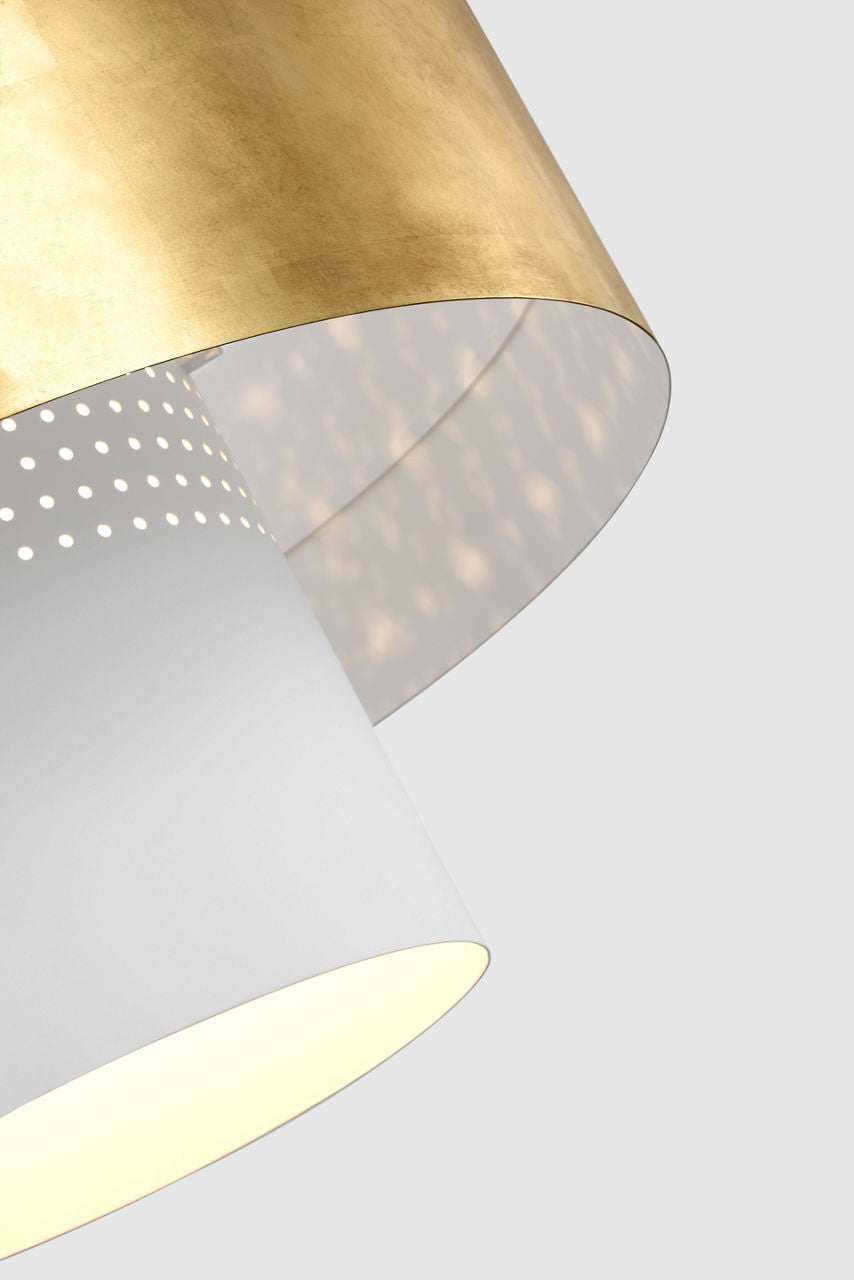 Chalmette 38" Layered Pendant | Plaster White and Gild