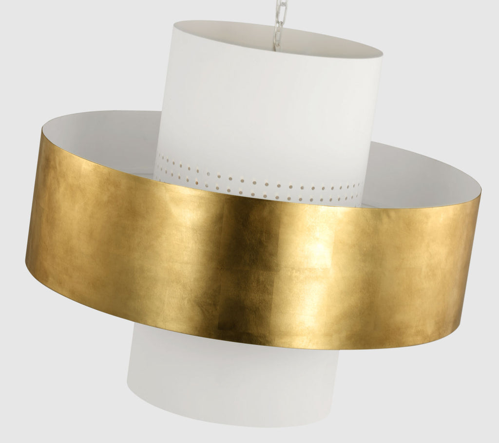 Chalmette 38" Layered Pendant | Plaster White and Gild
