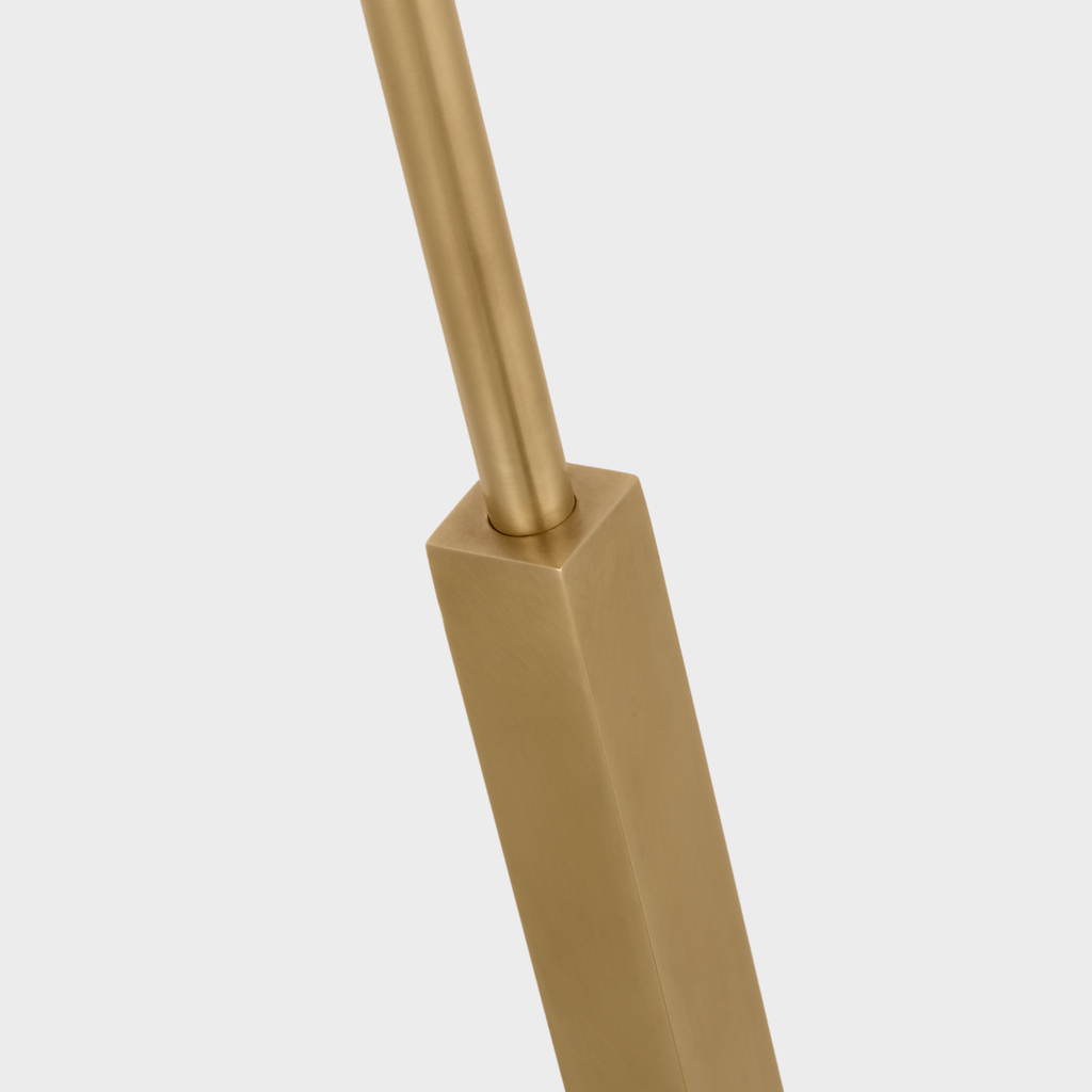 Hackney Cordless Floor Lamp | Hand-Rubbed Antique Brass | Linen Shade