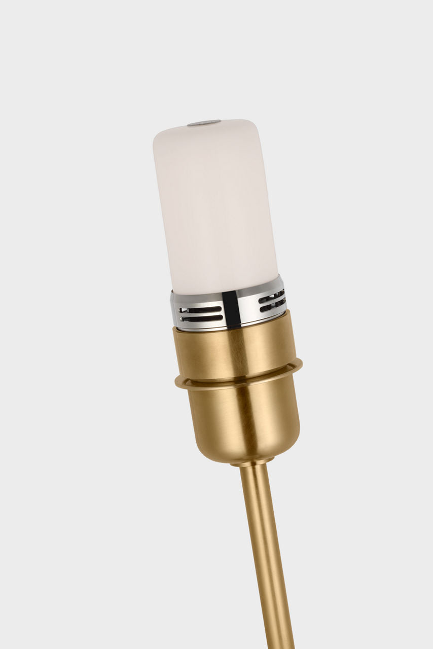 Hackney Cordless Floor Lamp | Hand-Rubbed Antique Brass | Linen Shade
