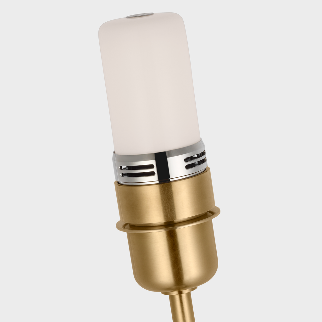 Hackney Cordless Floor Lamp | Hand-Rubbed Antique Brass | Linen Shade