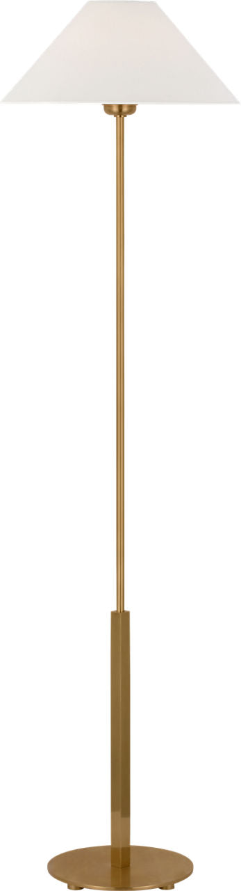 Hackney Cordless Floor Lamp | Hand-Rubbed Antique Brass | Linen Shade