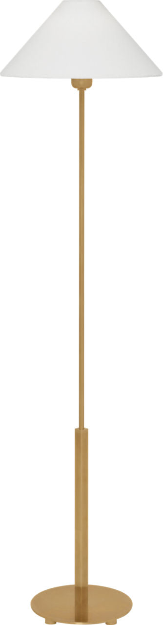 Hackney Floor Lamp | Hand-Rubbed Antique Brass | Linen Shade
