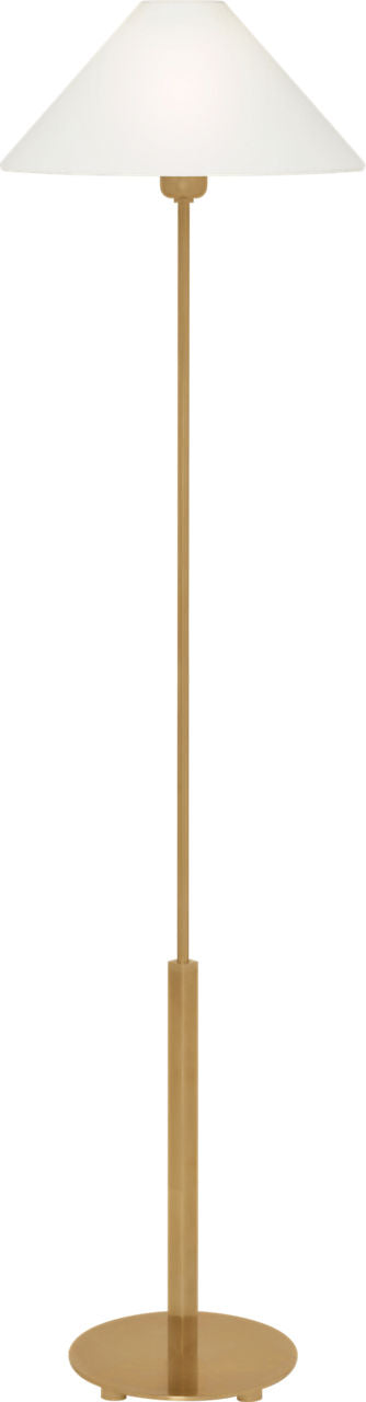 Hackney Floor Lamp | Hand-Rubbed Antique Brass | Linen Shade