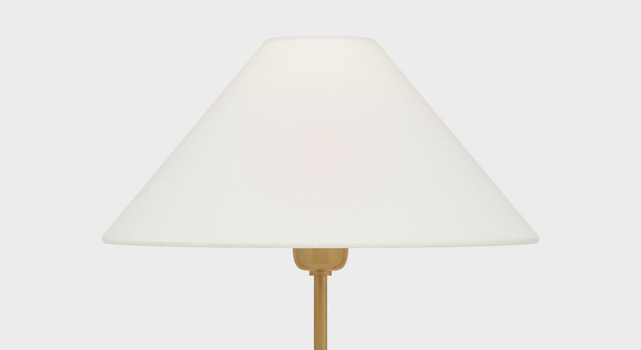 Hackney Floor Lamp | Hand-Rubbed Antique Brass | Linen Shade