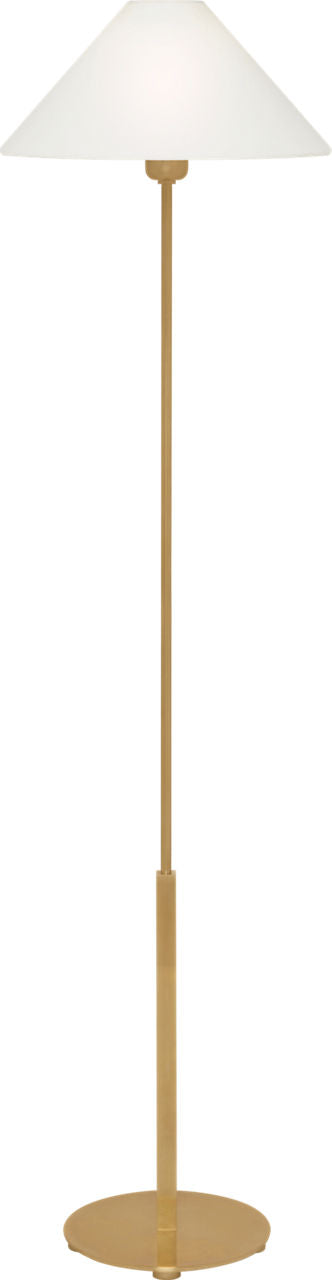 Hackney Floor Lamp | Hand-Rubbed Antique Brass | Linen Shade