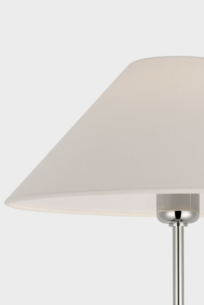 Hackney Cordless Floor Lamp | Polished Nickel | Linen Shade