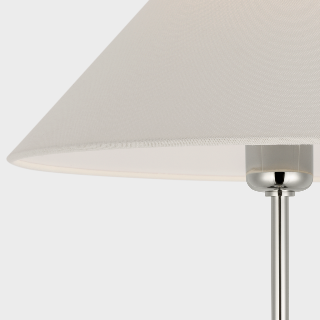 Hackney Cordless Floor Lamp | Polished Nickel | Linen Shade