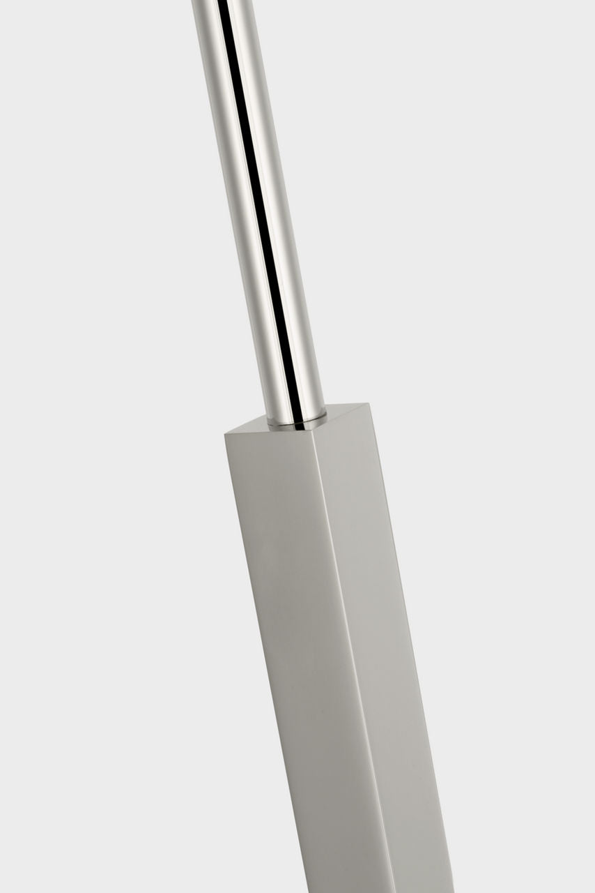 Hackney Cordless Floor Lamp | Polished Nickel | Linen Shade