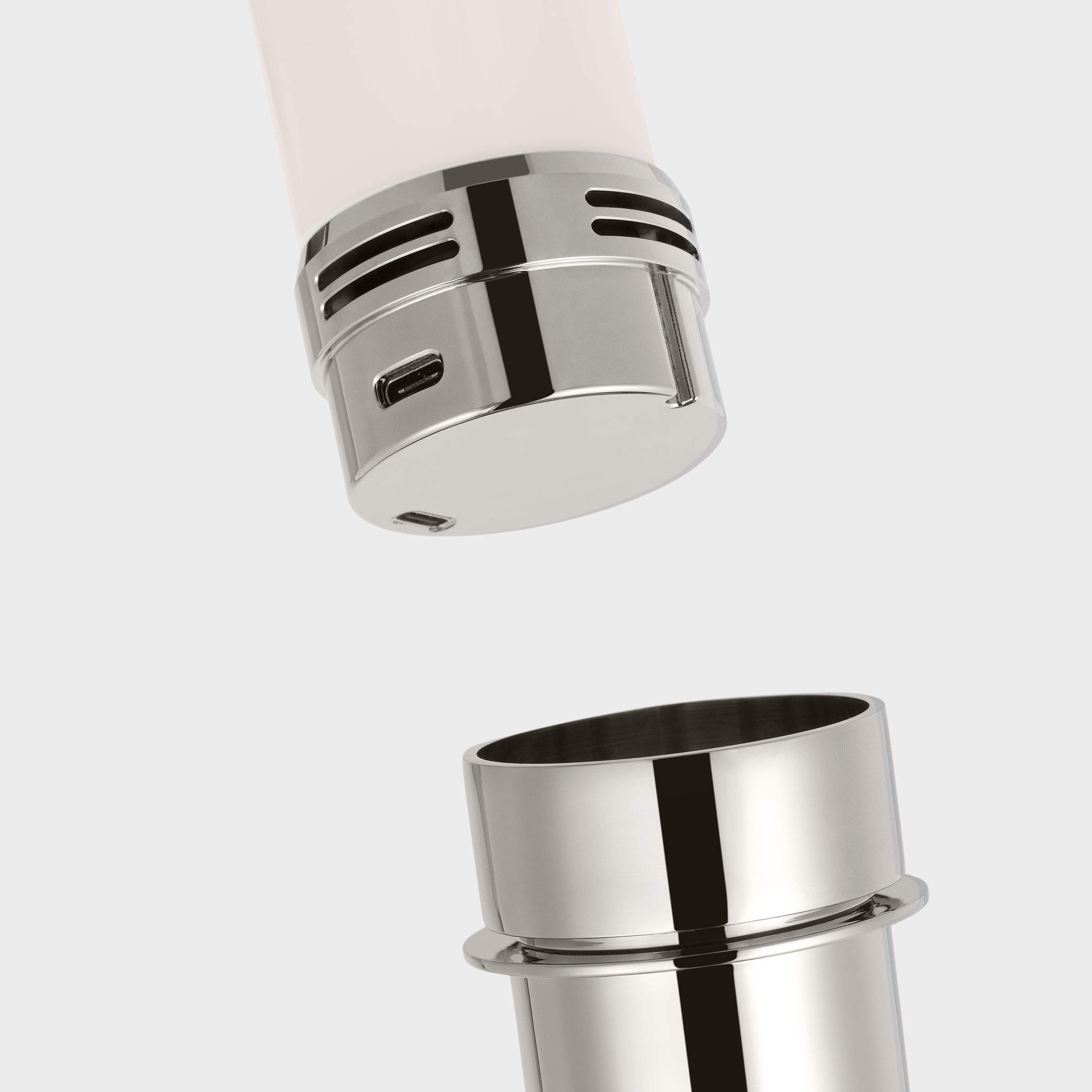Hackney Cordless Floor Lamp | Polished Nickel | Linen Shade