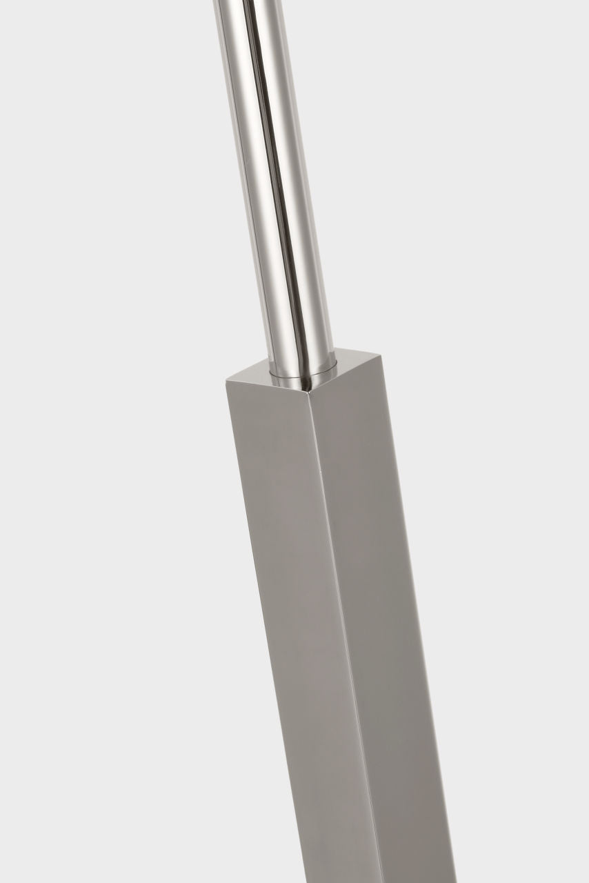Hackney Cordless Floor Lamp | Polished Nickel | Linen Shade