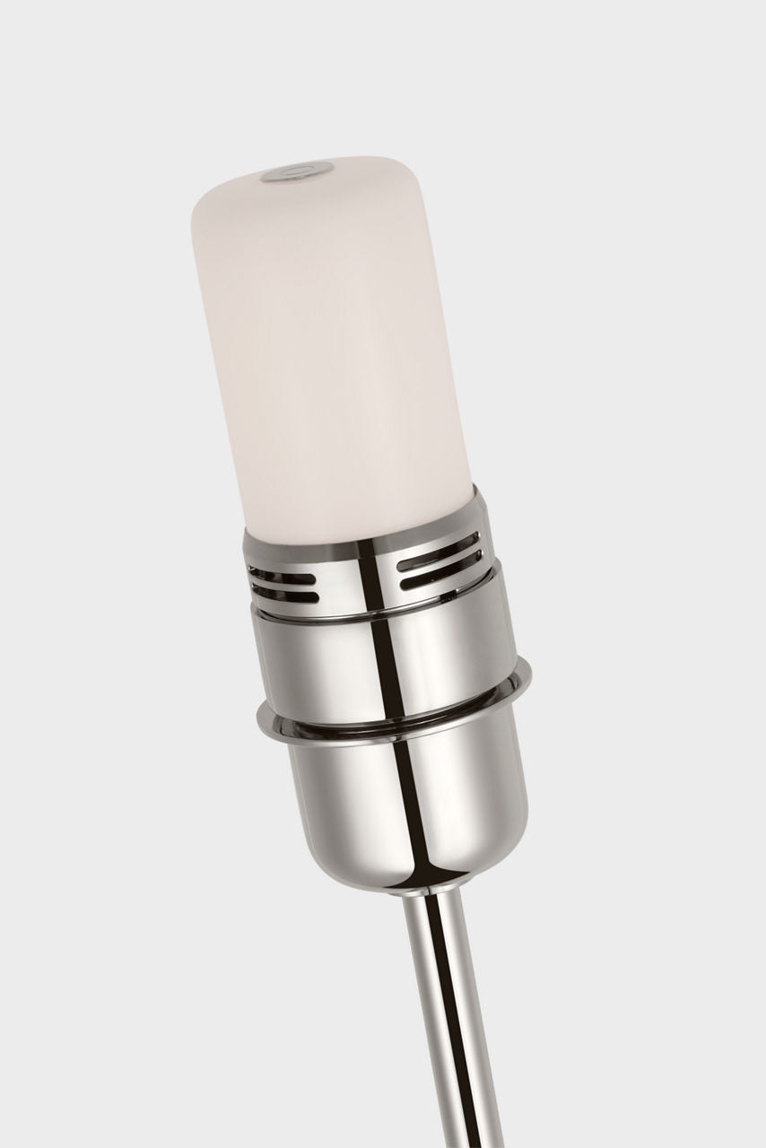 Hackney Cordless Floor Lamp | Polished Nickel | Linen Shade