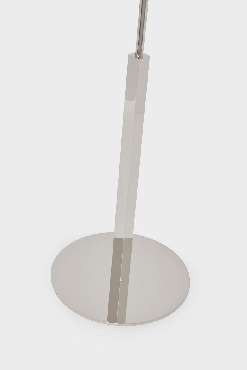 Hackney Floor Lamp | Polished Nickel | Linen Shade