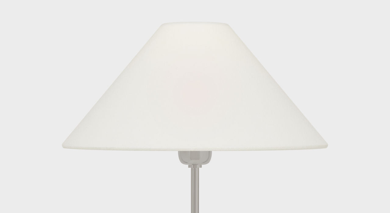 Hackney Floor Lamp | Polished Nickel | Linen Shade